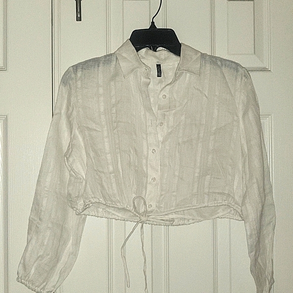 Lisa Marie Fernandez Tops - Lisa Marie Fernandez Linen Crop shirt